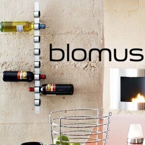 BLOMUS 🍷 29-Inch Stainless Steel Wall-Mounted Wine Bottle Holder